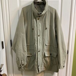 Riley Good For Life Men’s Vintage Tan Parka Hood Pockets Size XL 46 Spring
